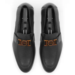 FHS Golden Buckled Loafers-Black