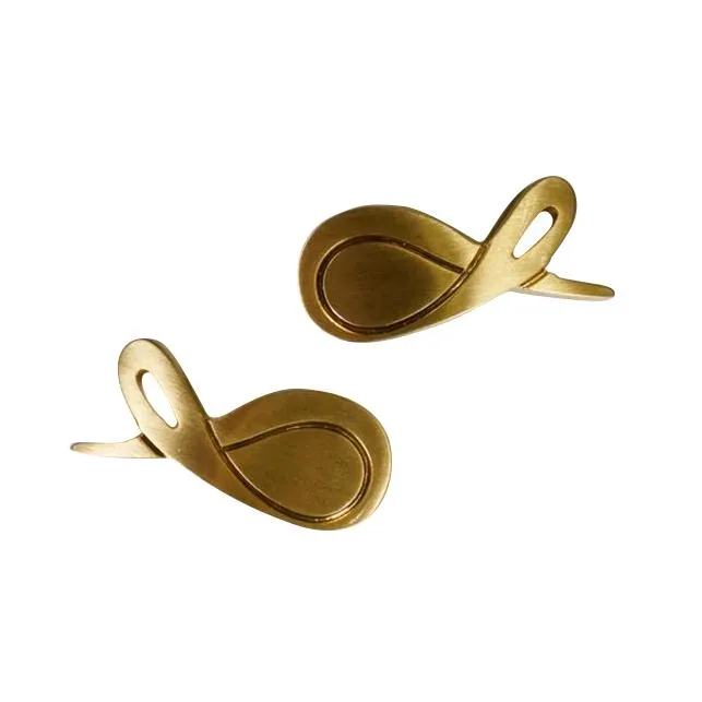 Grafite With Yellow Gold Hardware Leather Slippers