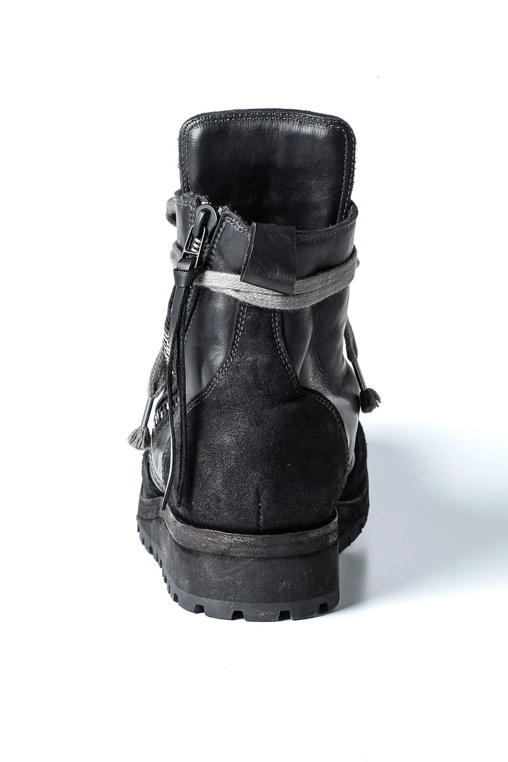 Hose Leather Lace Up Sneaker Boots  Khaki