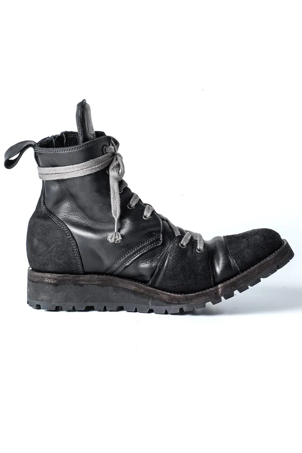Hose Leather Lace Up Sneaker Boots  Khaki