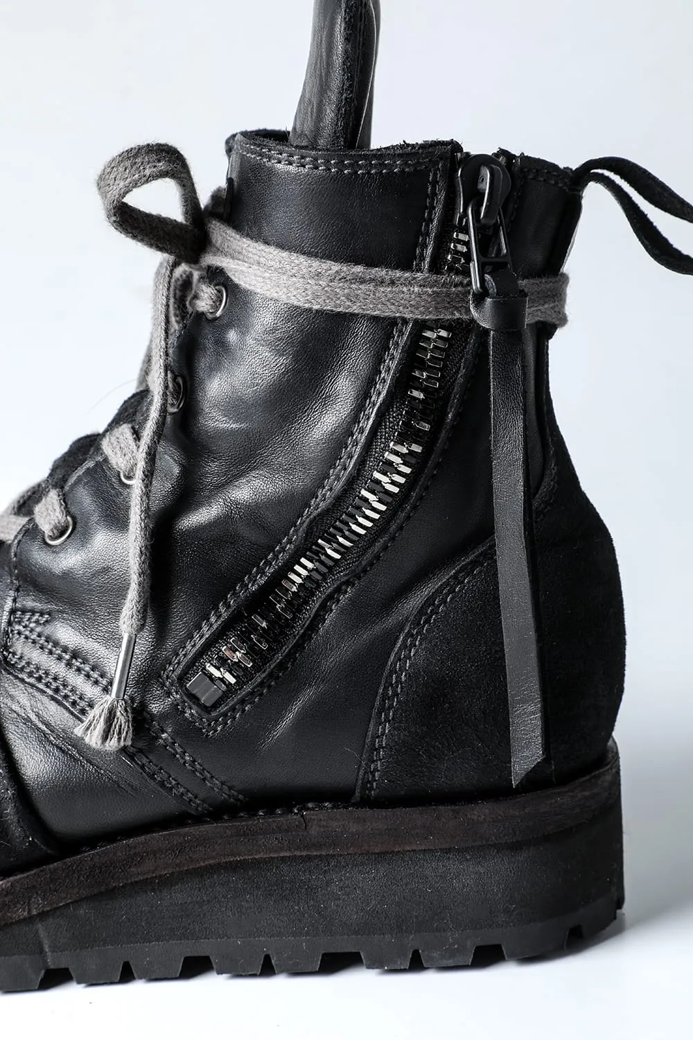 Hose Leather Lace Up Sneaker Boots  Khaki
