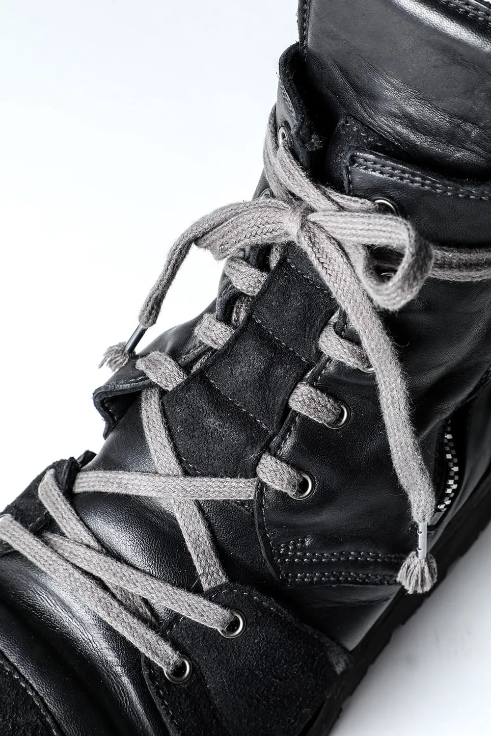 Hose Leather Lace Up Sneaker Boots  Khaki