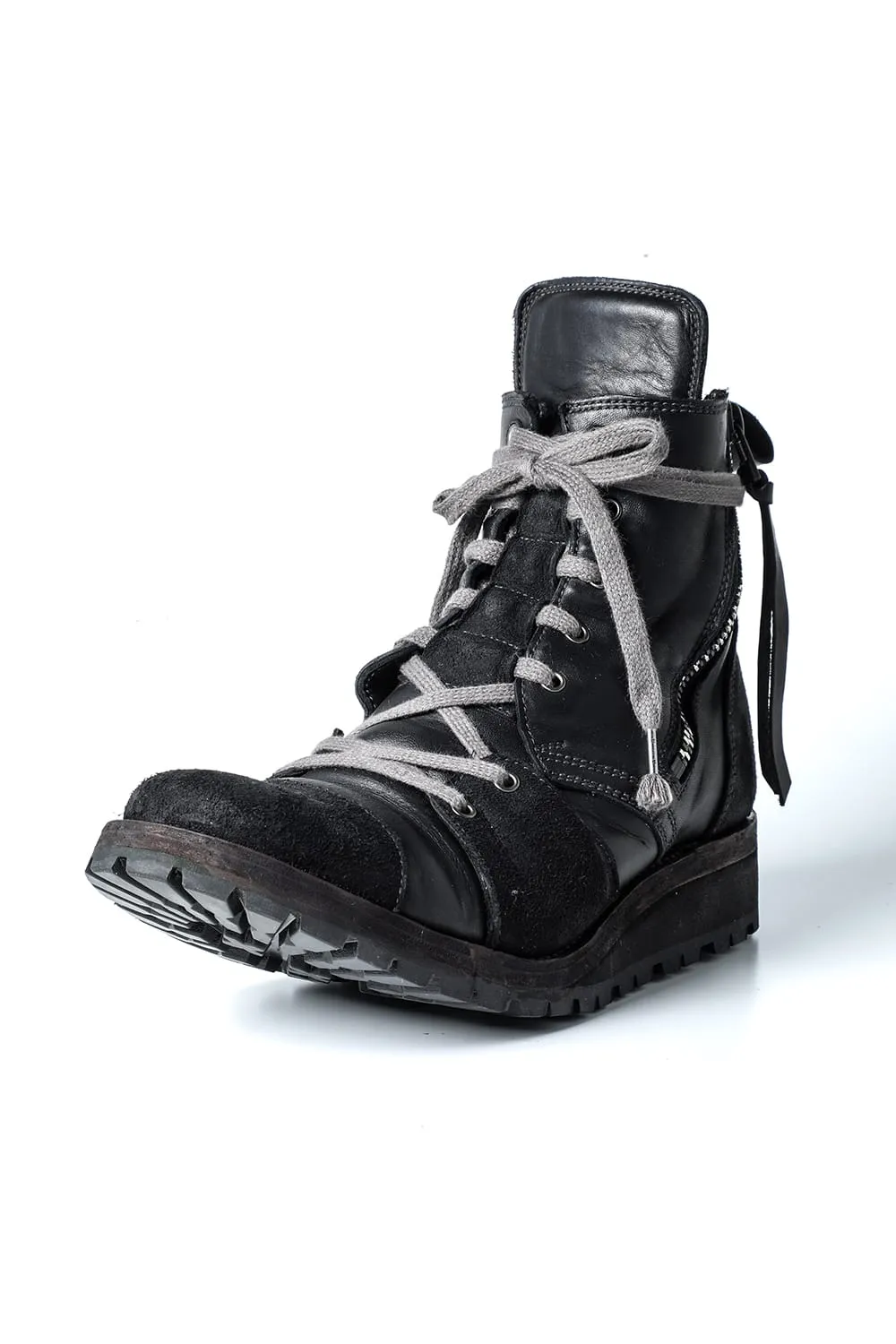 Hose Leather Lace Up Sneaker Boots  Khaki