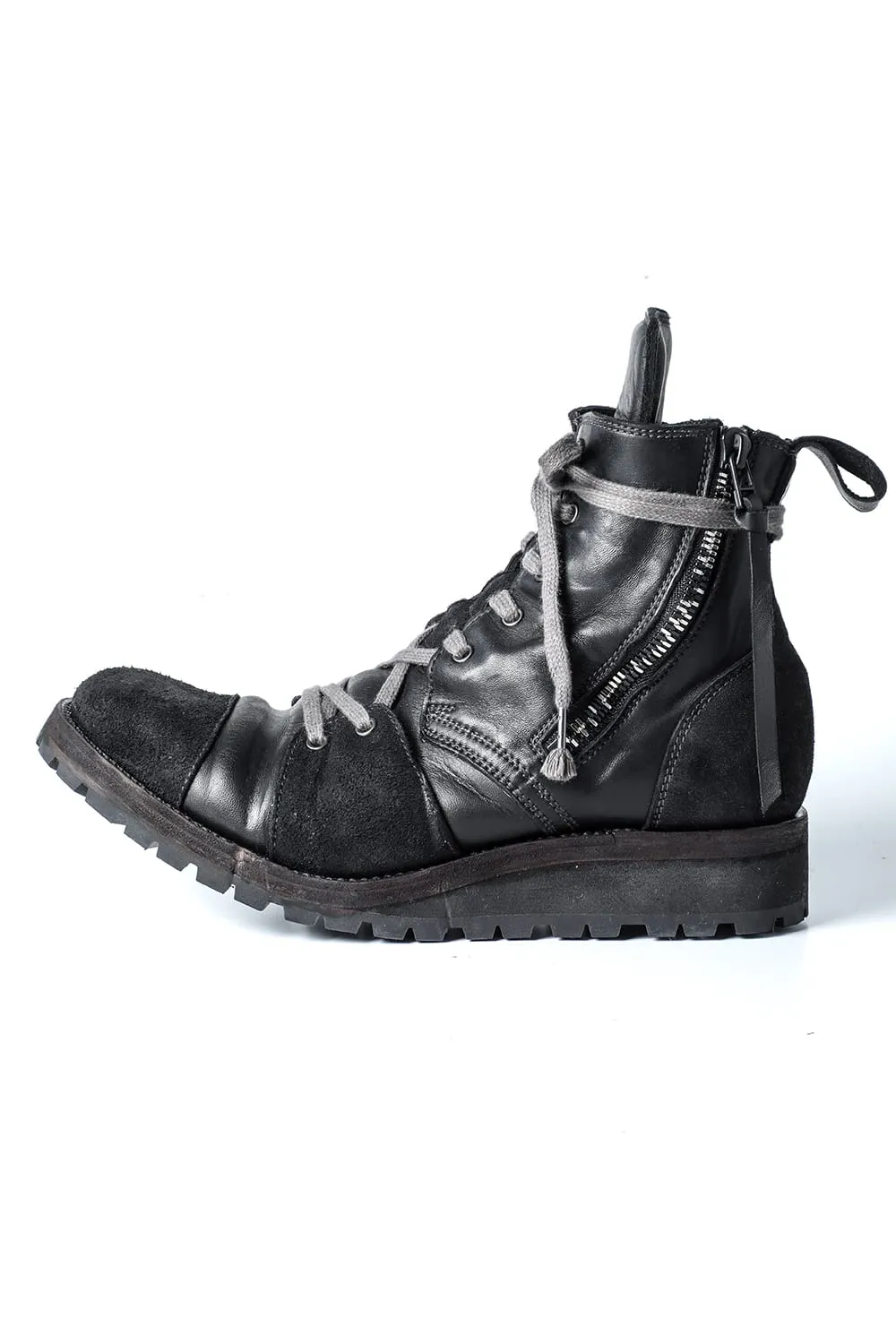 Hose Leather Lace Up Sneaker Boots  Khaki