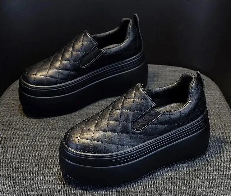 Joskaa 2024 New Waterproof Black Platform Sneakers