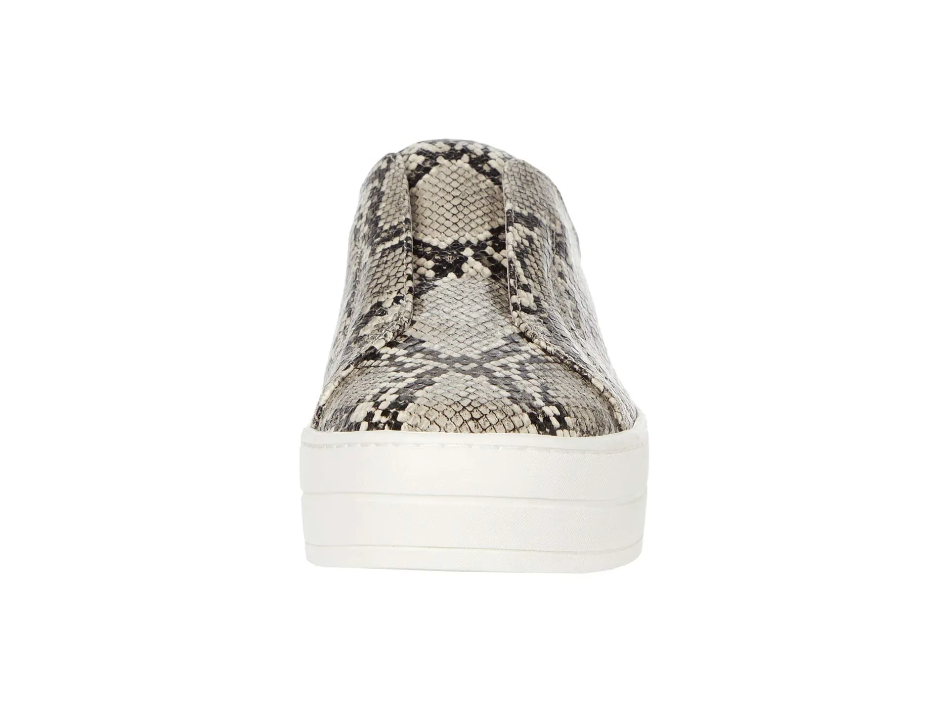 JSlides Women's HEIDI Slip-On Round toe Platform Sneaker BEIGE/BLK EMB
