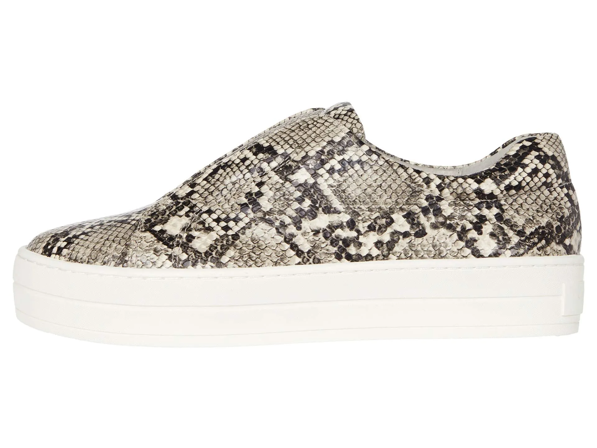 JSlides Women's HEIDI Slip-On Round toe Platform Sneaker BEIGE/BLK EMB