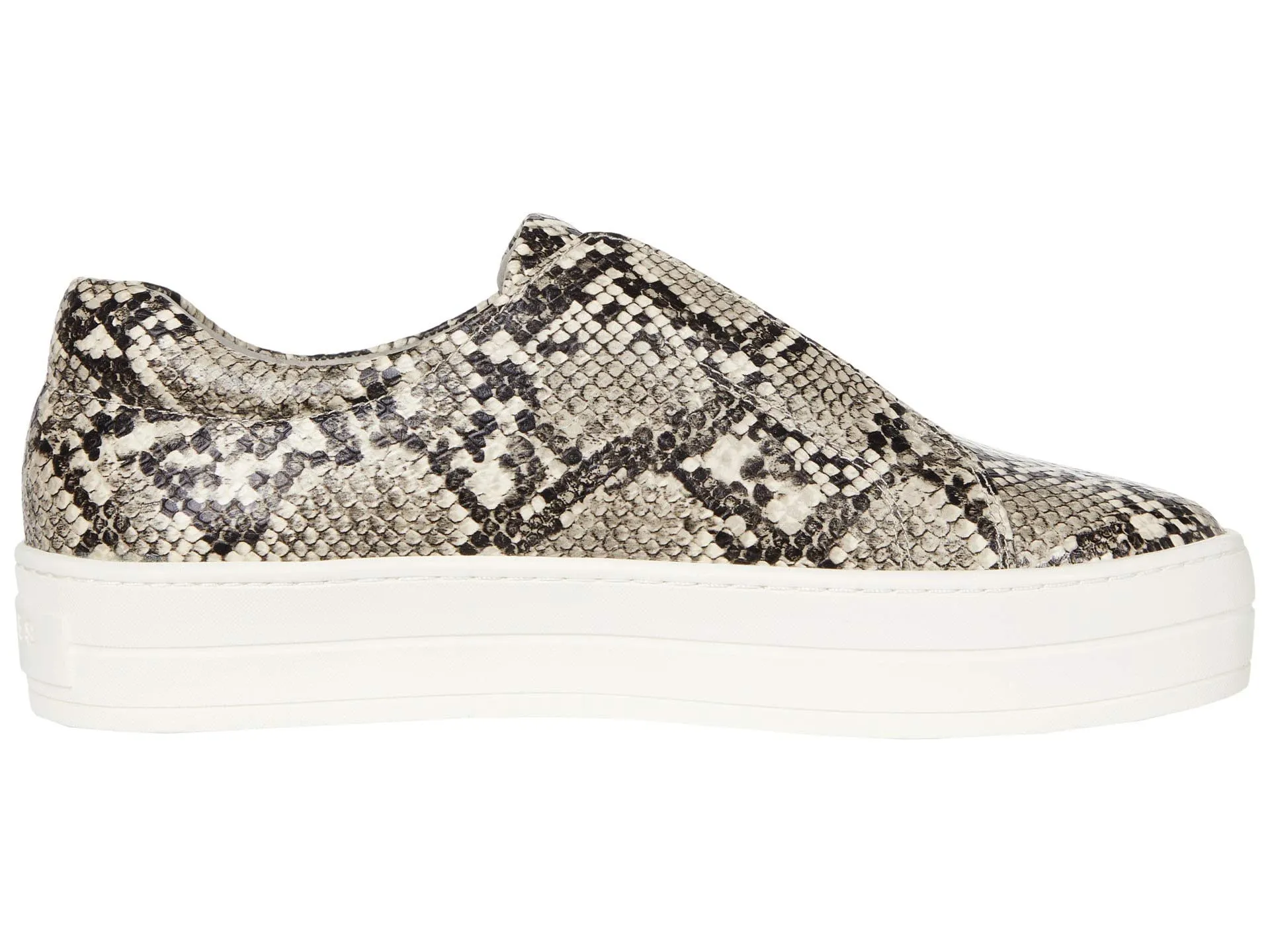 JSlides Women's HEIDI Slip-On Round toe Platform Sneaker BEIGE/BLK EMB
