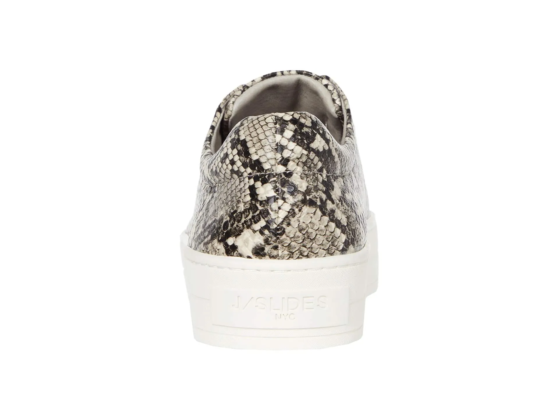 JSlides Women's HEIDI Slip-On Round toe Platform Sneaker BEIGE/BLK EMB