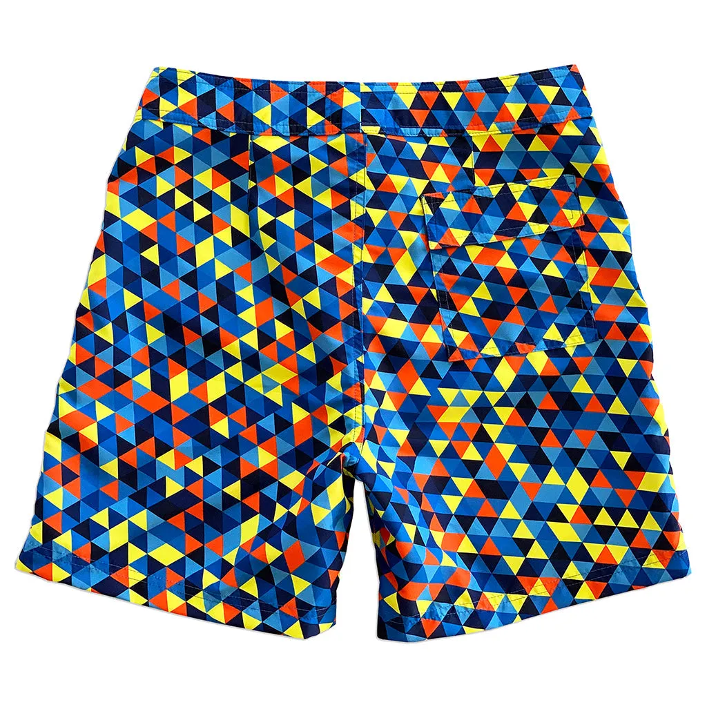 La Palma Eco-Beachwear Surf Geometric Blue 17" Boardshorts
