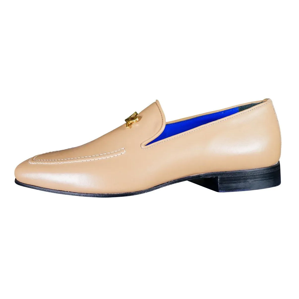 Latte With Yellow Gold Hardware Leather Loafers