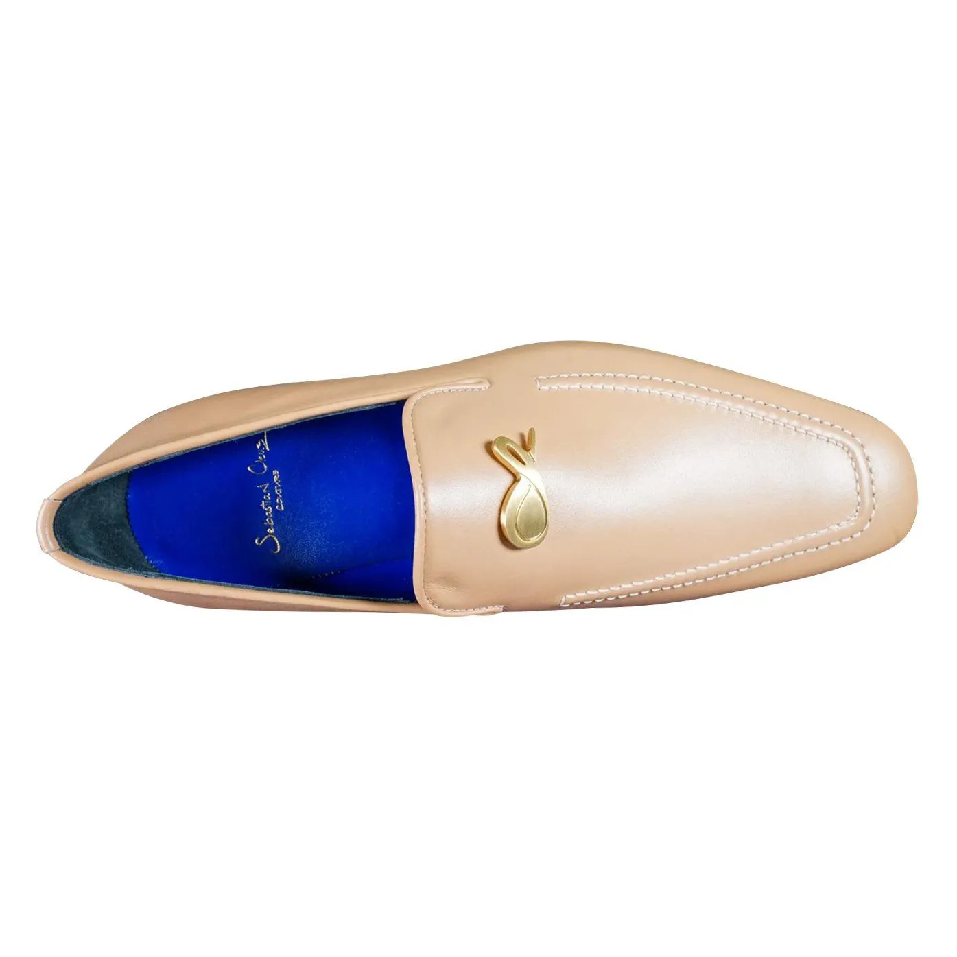 Latte With Yellow Gold Hardware Leather Loafers