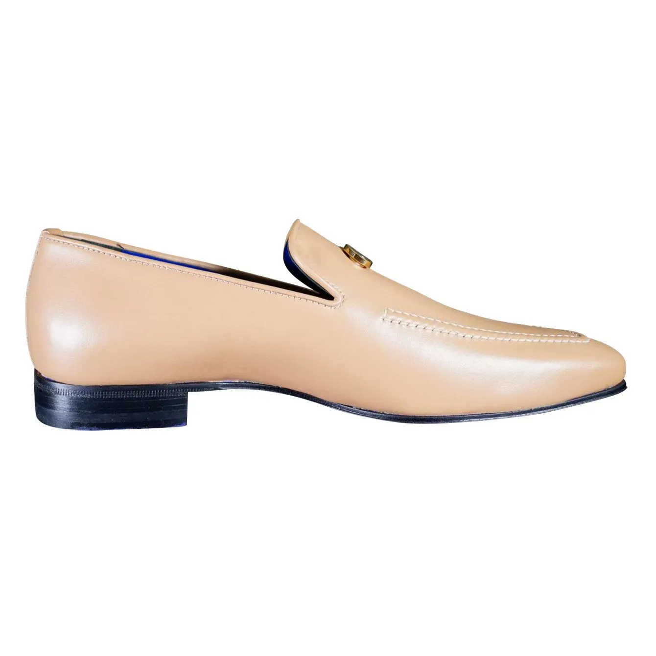 Latte With Yellow Gold Hardware Leather Loafers