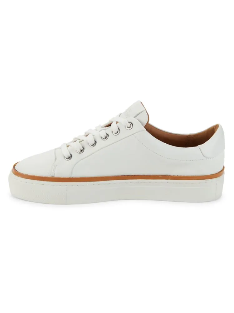 Leather Allen Edmonds Platform Flynn Sneakers, White