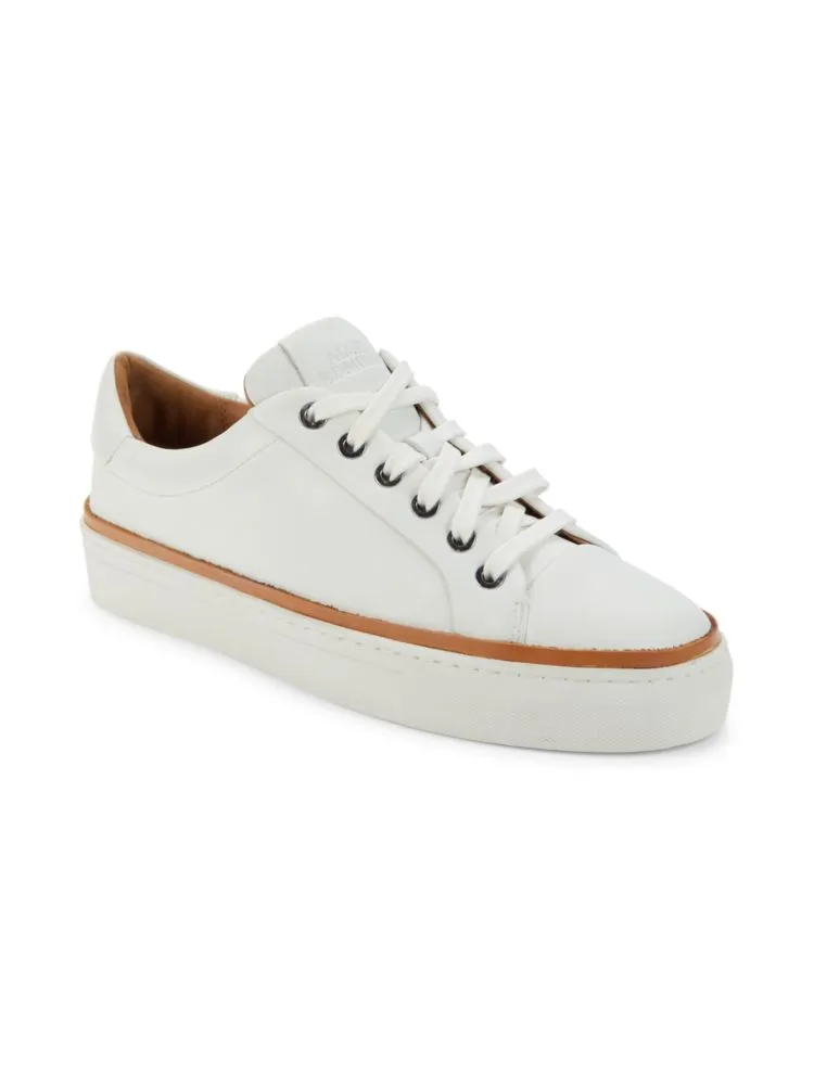 Leather Allen Edmonds Platform Flynn Sneakers, White