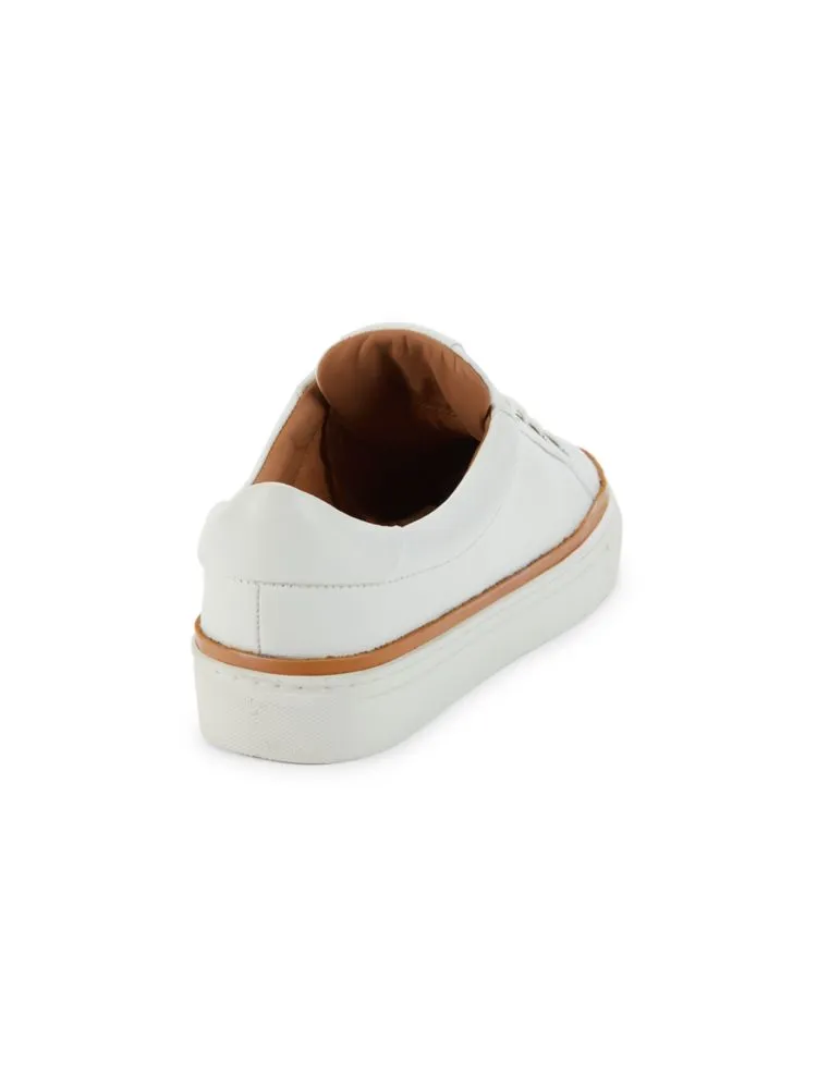 Leather Allen Edmonds Platform Flynn Sneakers, White