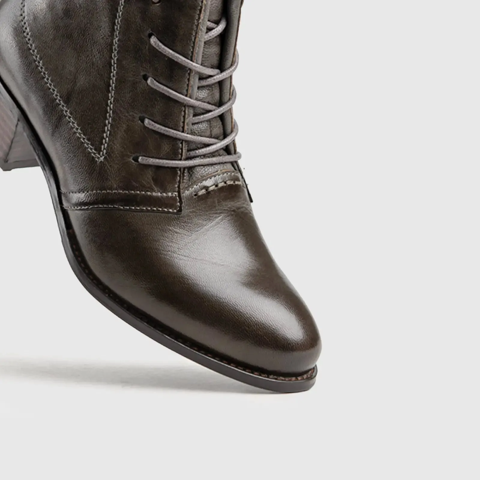 Leather Ankle Boots Grey Ha015
