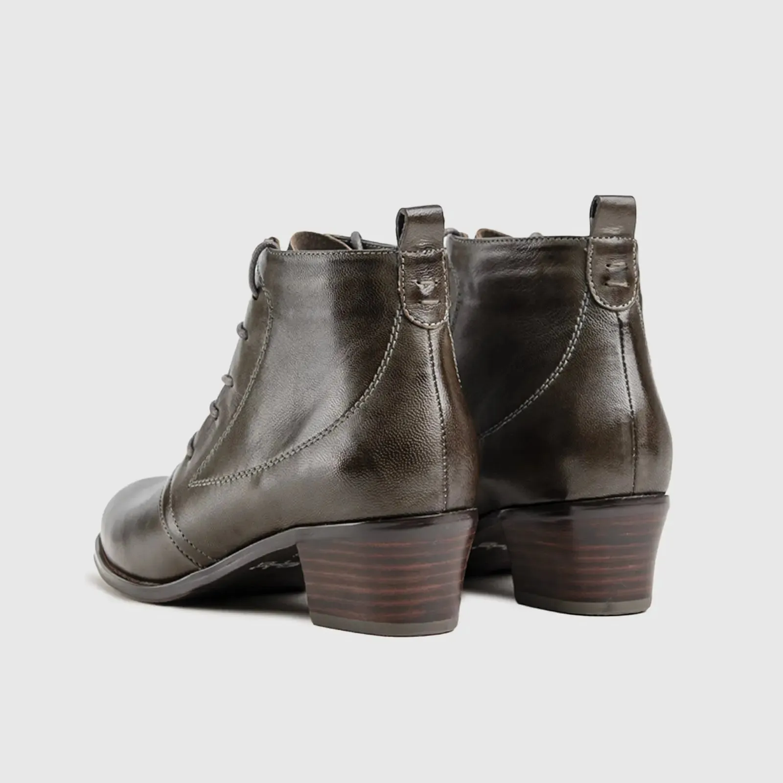 Leather Ankle Boots Grey Ha015