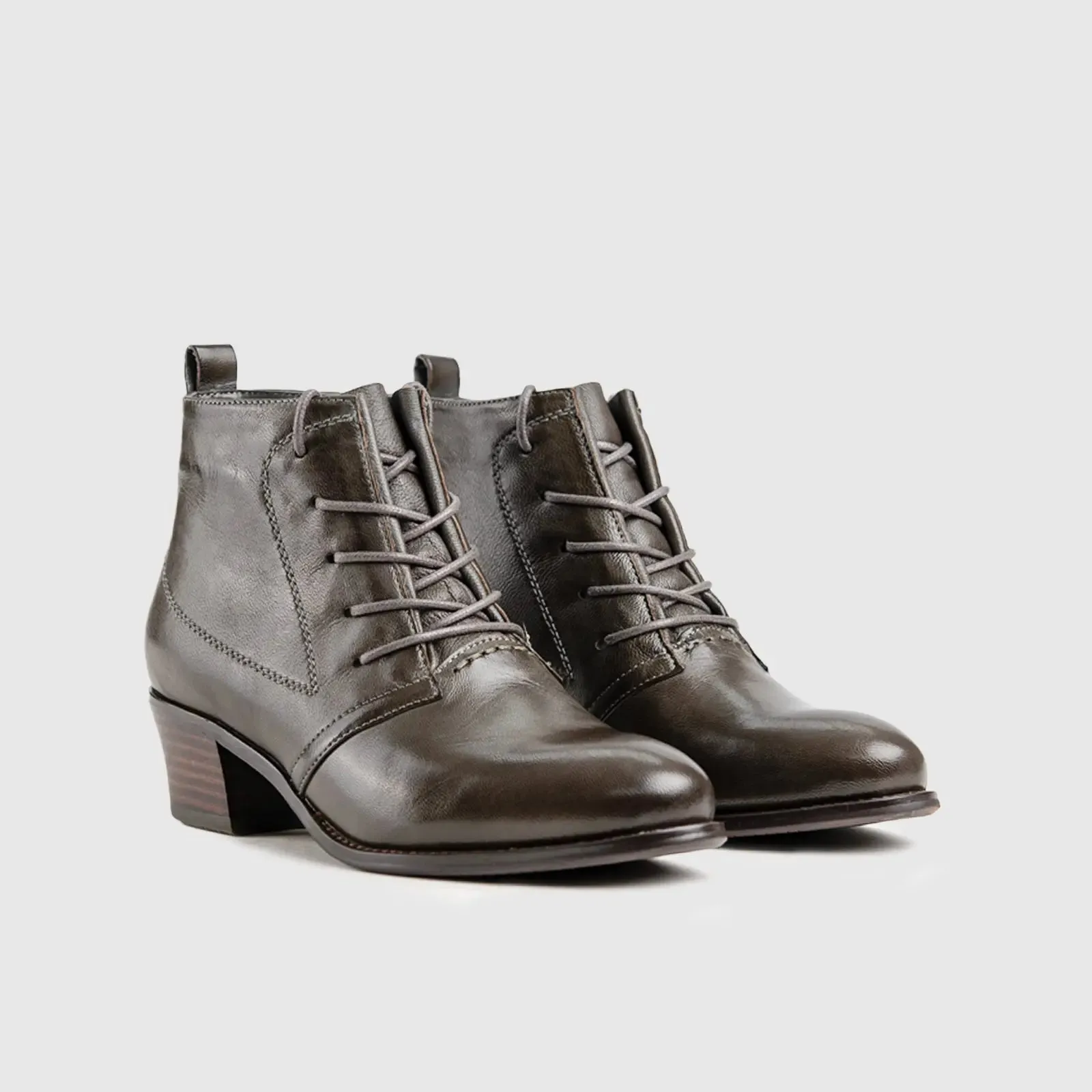 Leather Ankle Boots Grey Ha015