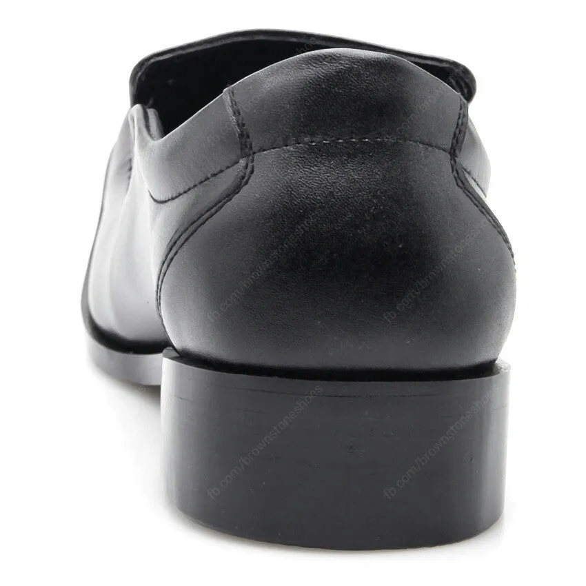 Leather Shoes City Oxford Executive Flat Thread Black
