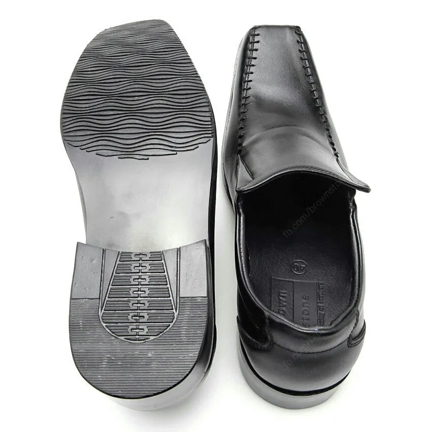 Leather Shoes City Oxford Executive Flat Thread Black