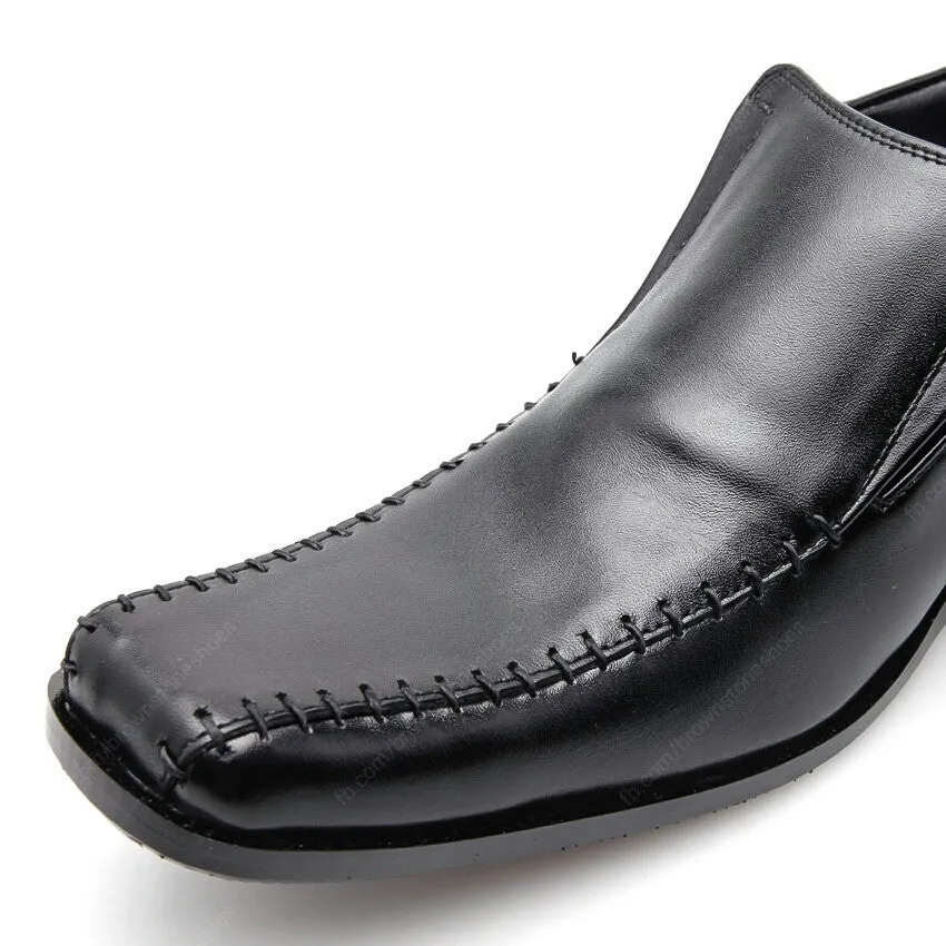 Leather Shoes City Oxford Executive Flat Thread Black