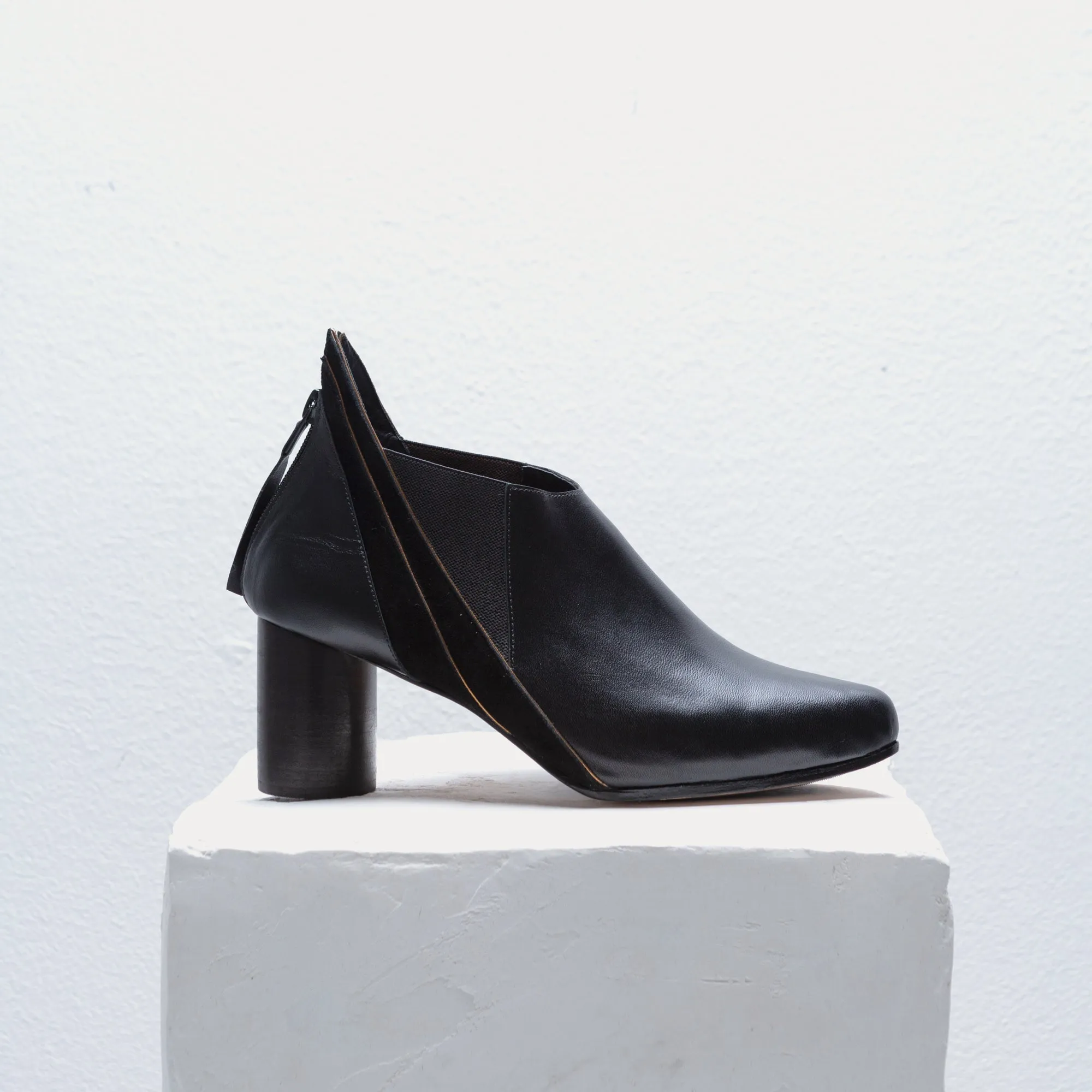 Manu Black Heel Ankle Boots