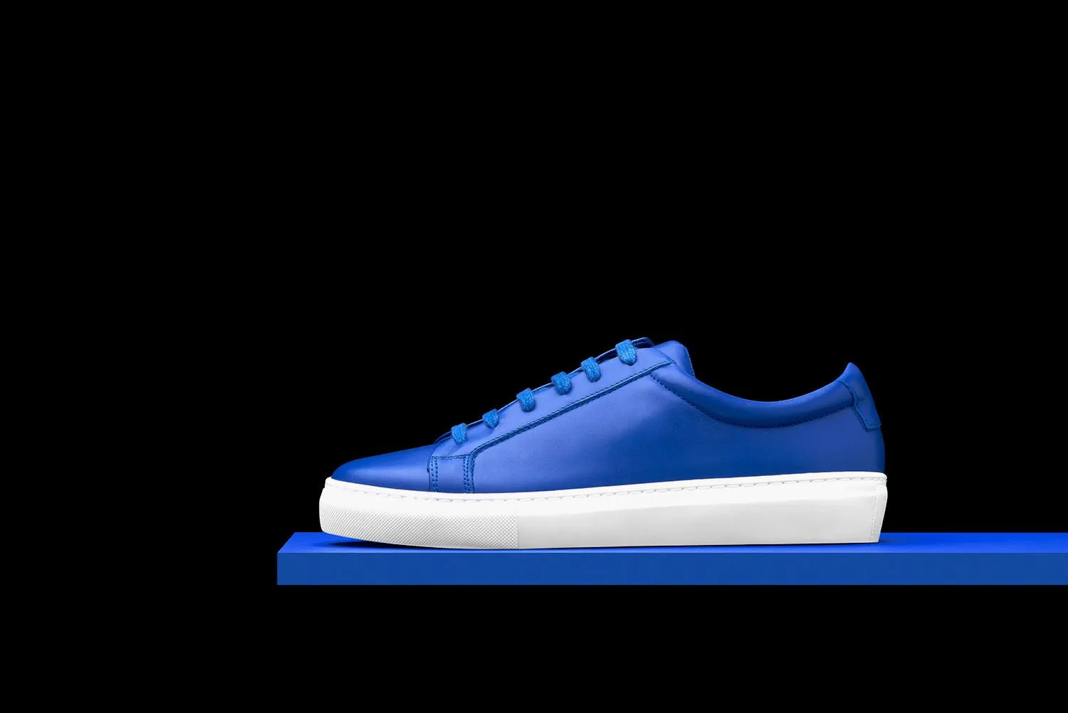 Mens Blue Leather Sneakers