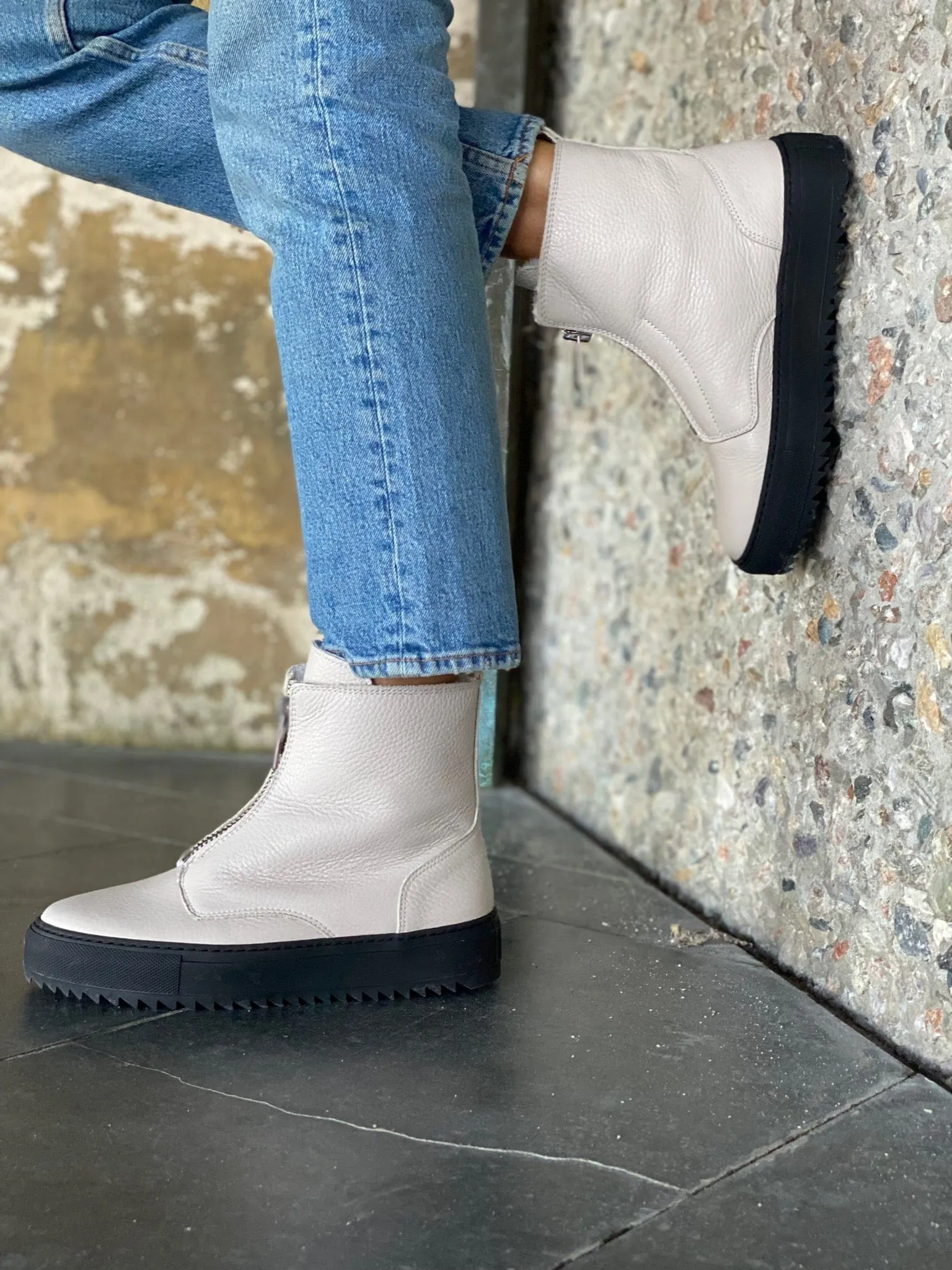 Molly sneaker med fór | Offwhite