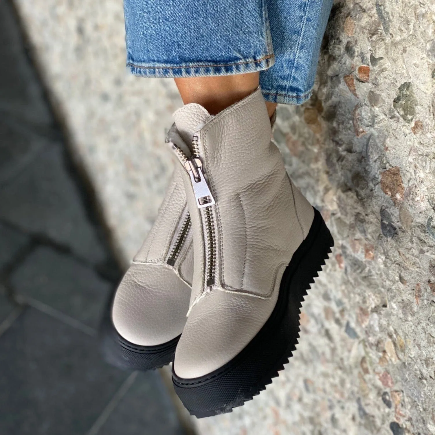 Molly sneaker med fór | Offwhite