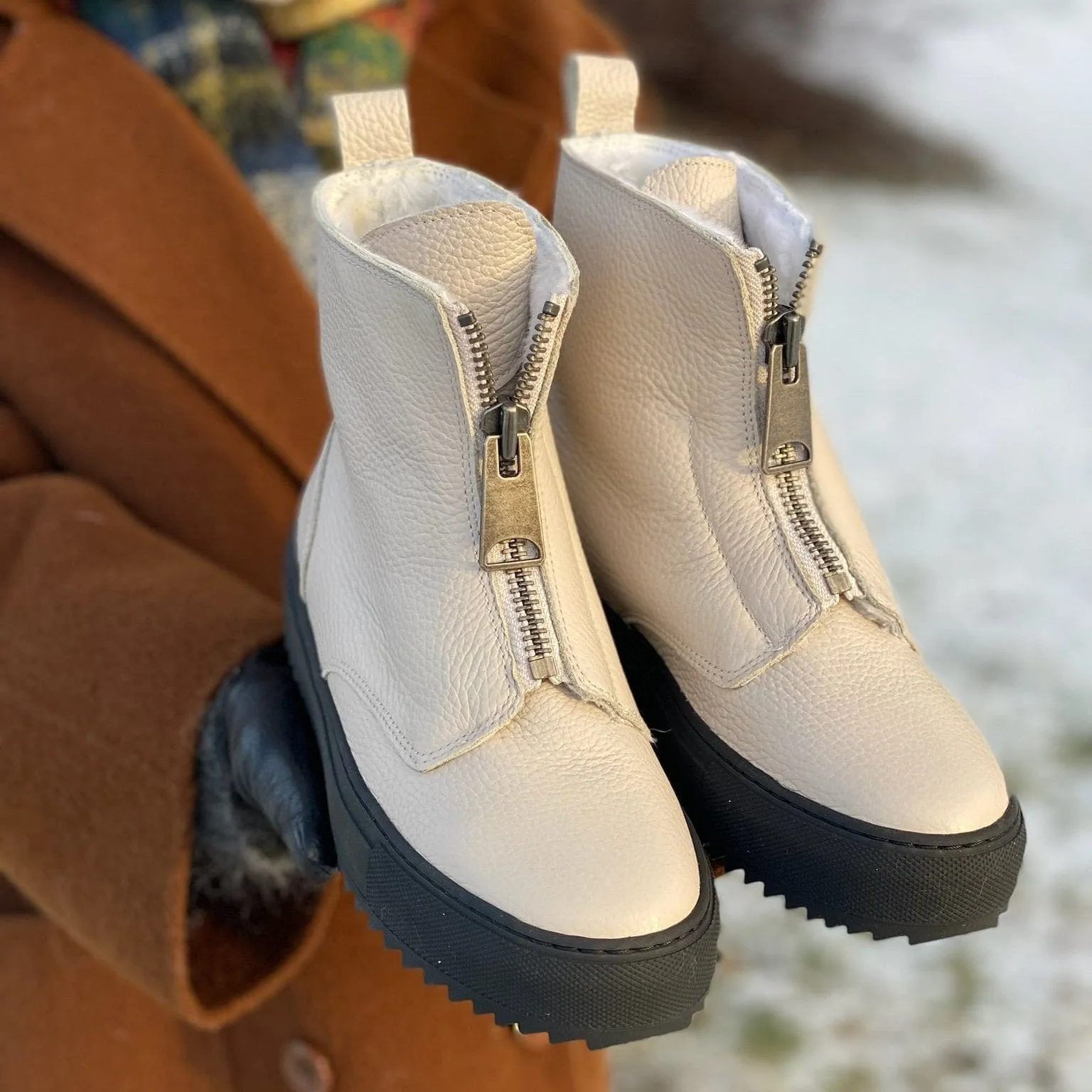 Molly sneaker med fór | Offwhite