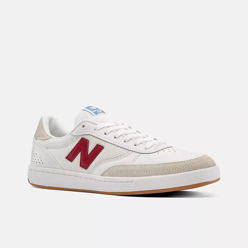 NEW BALANCE 440 WHITE WITH BURGUNDY 8.5