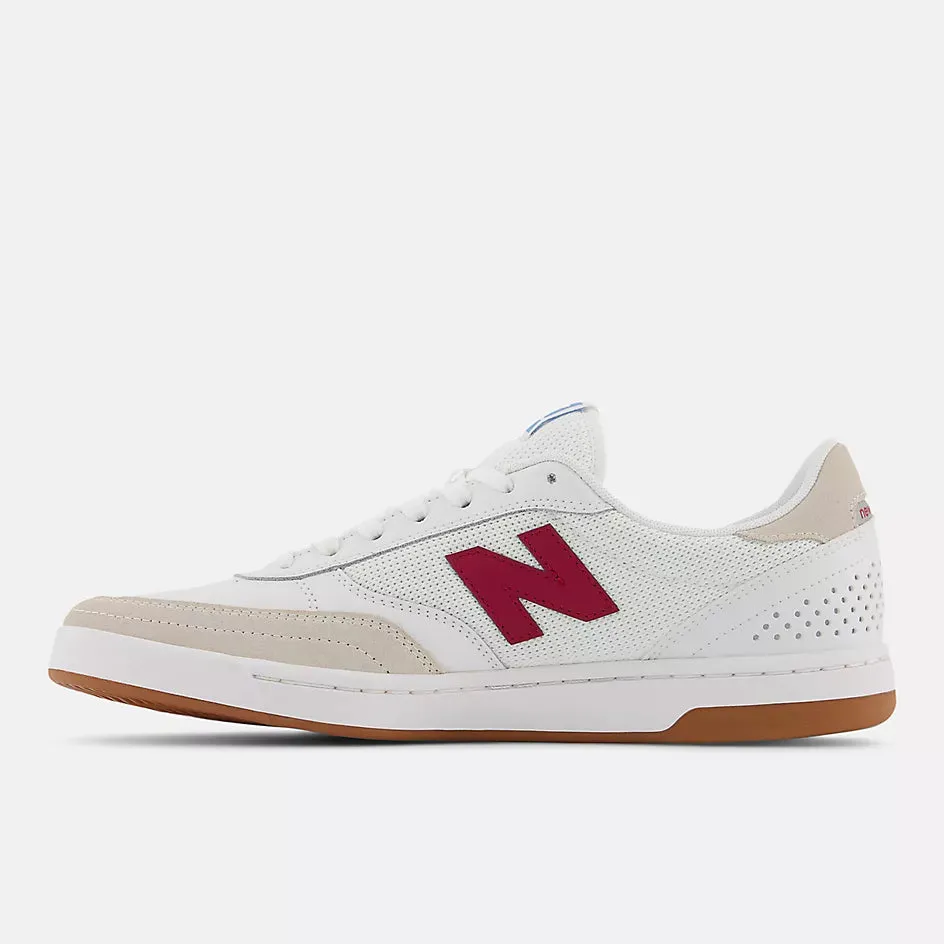 NEW BALANCE 440 WHITE WITH BURGUNDY 8.5