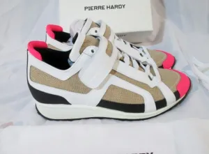 NEW PIERRE HARDY JUTA/GUM CALF Sneaker TRAINER Shoe 35 5.5 NATURAL WHITE
