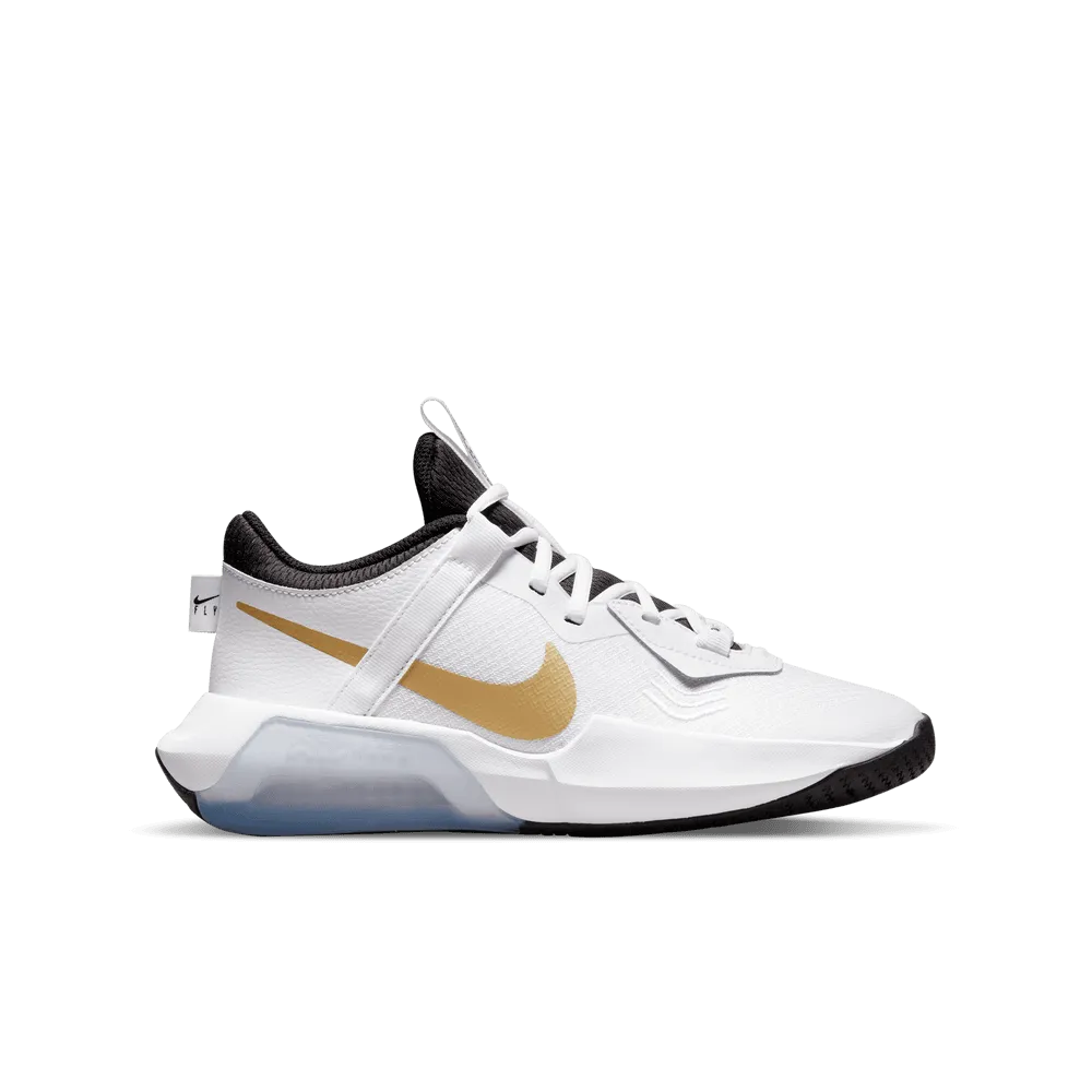 Nike Air Zoom Crossover Older Kids' Basketball Shoes 'White/Black/Gold'