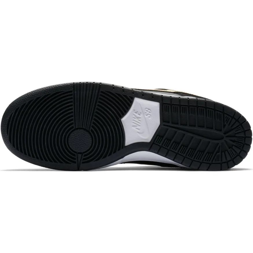 Nike SB Dunk Low Pro Skate Shoe - Black/Metallic Gold - White