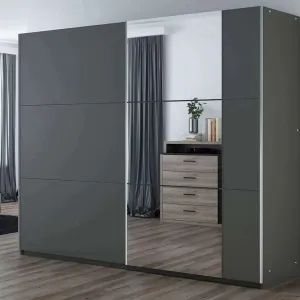 Oldham Sliding Door 250 Wardrobe with Mirror - Graphite