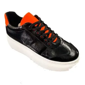 Platform Black Neon Orange Sneakers