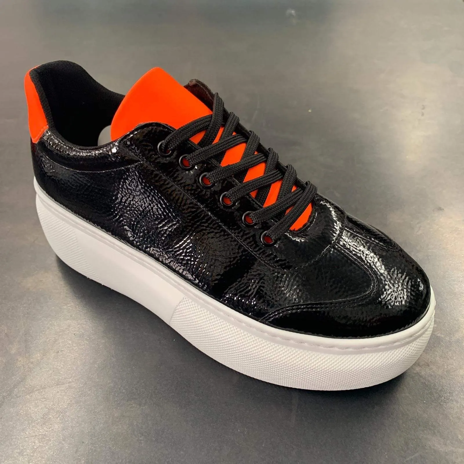 Platform Black Neon Orange Sneakers