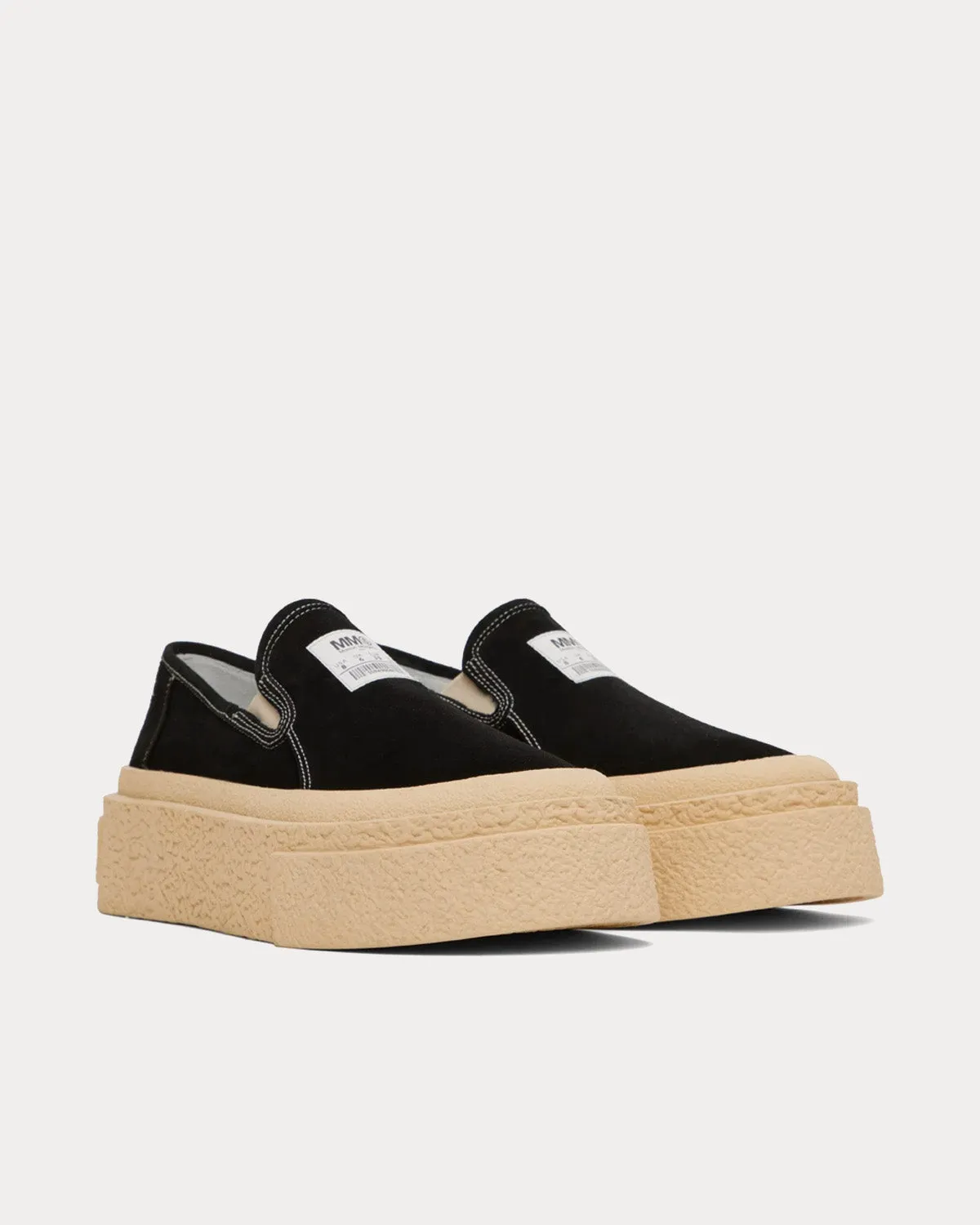 Platform Suede Black Slip On Sneakers