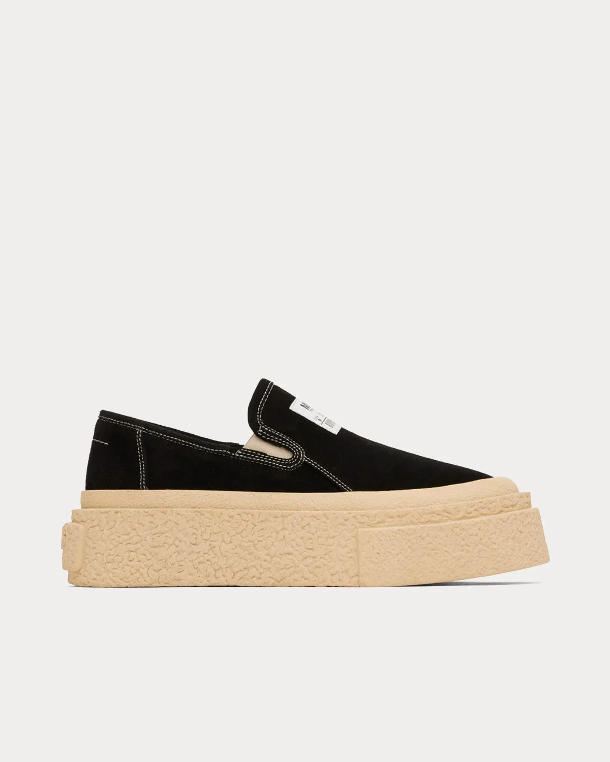 Platform Suede Black Slip On Sneakers