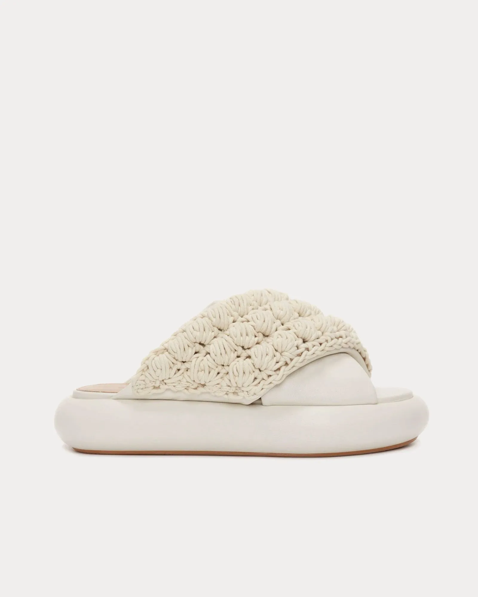 Popcorn Twist Platform Off White Sandals