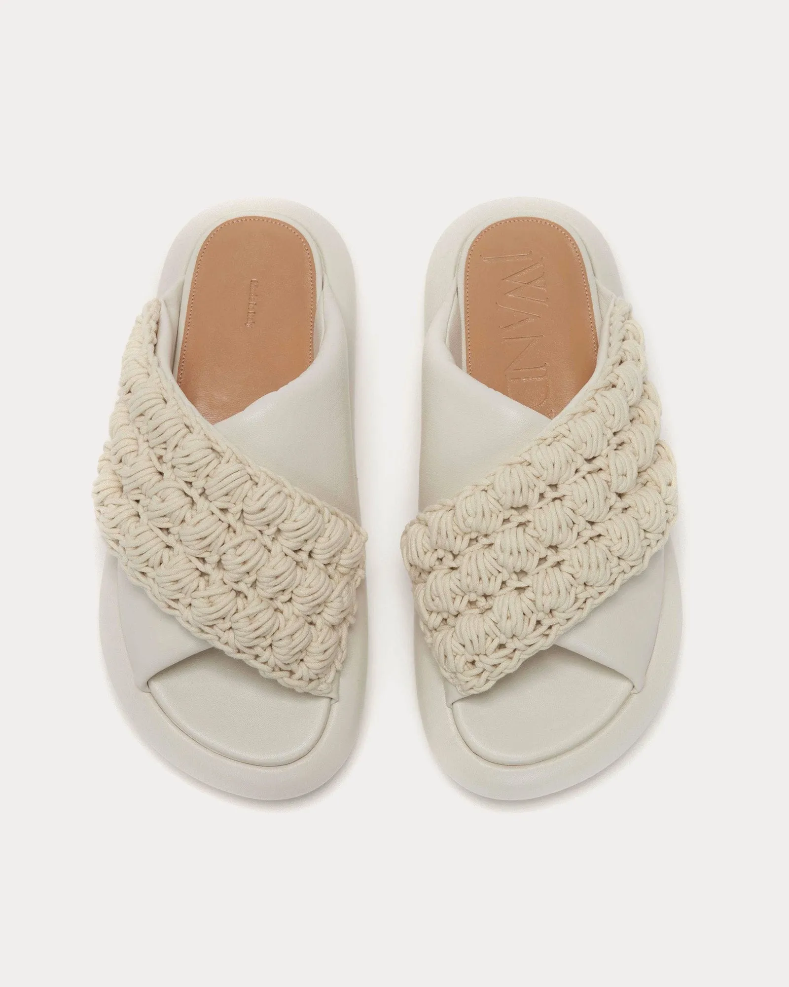 Popcorn Twist Platform Off White Sandals