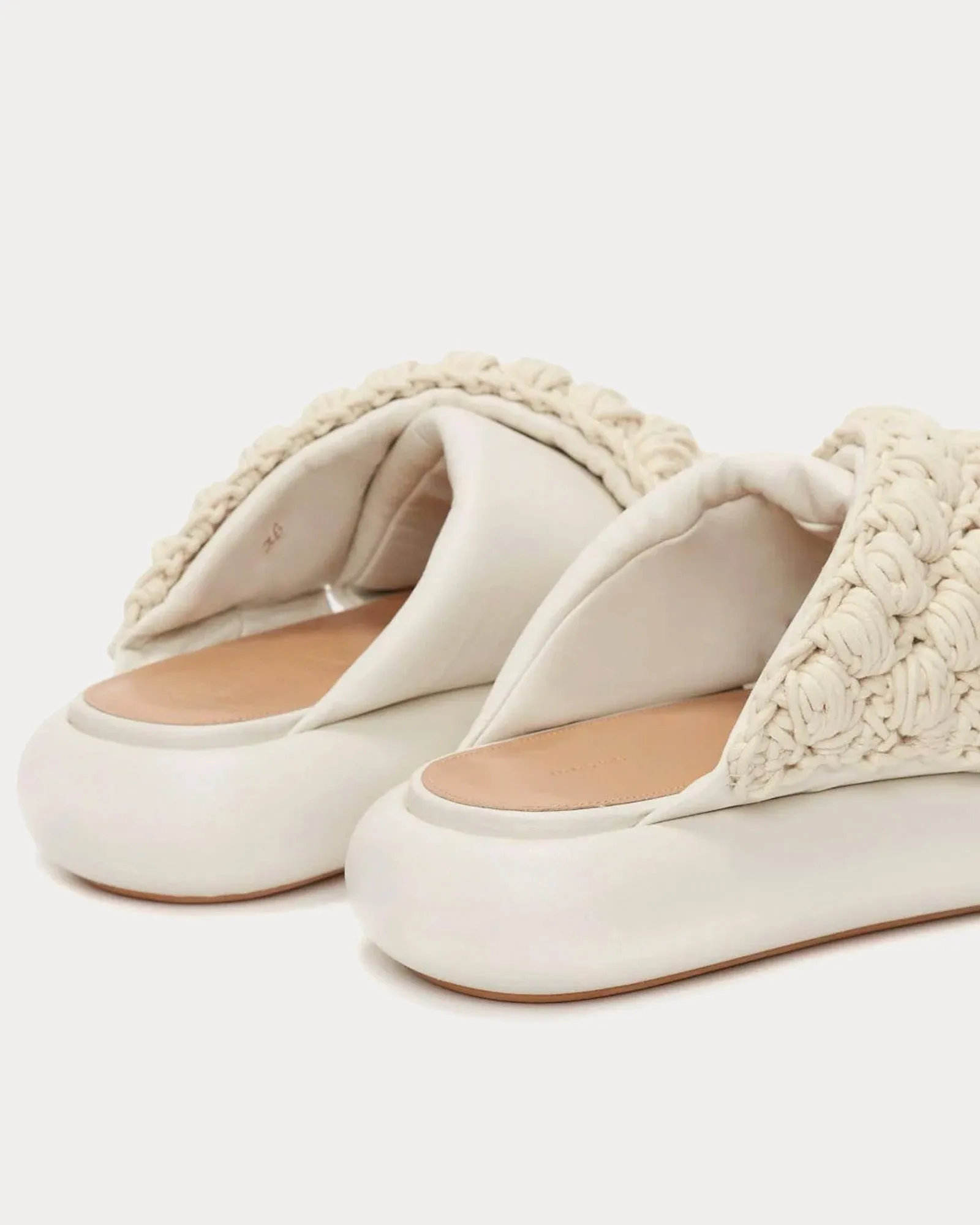 Popcorn Twist Platform Off White Sandals