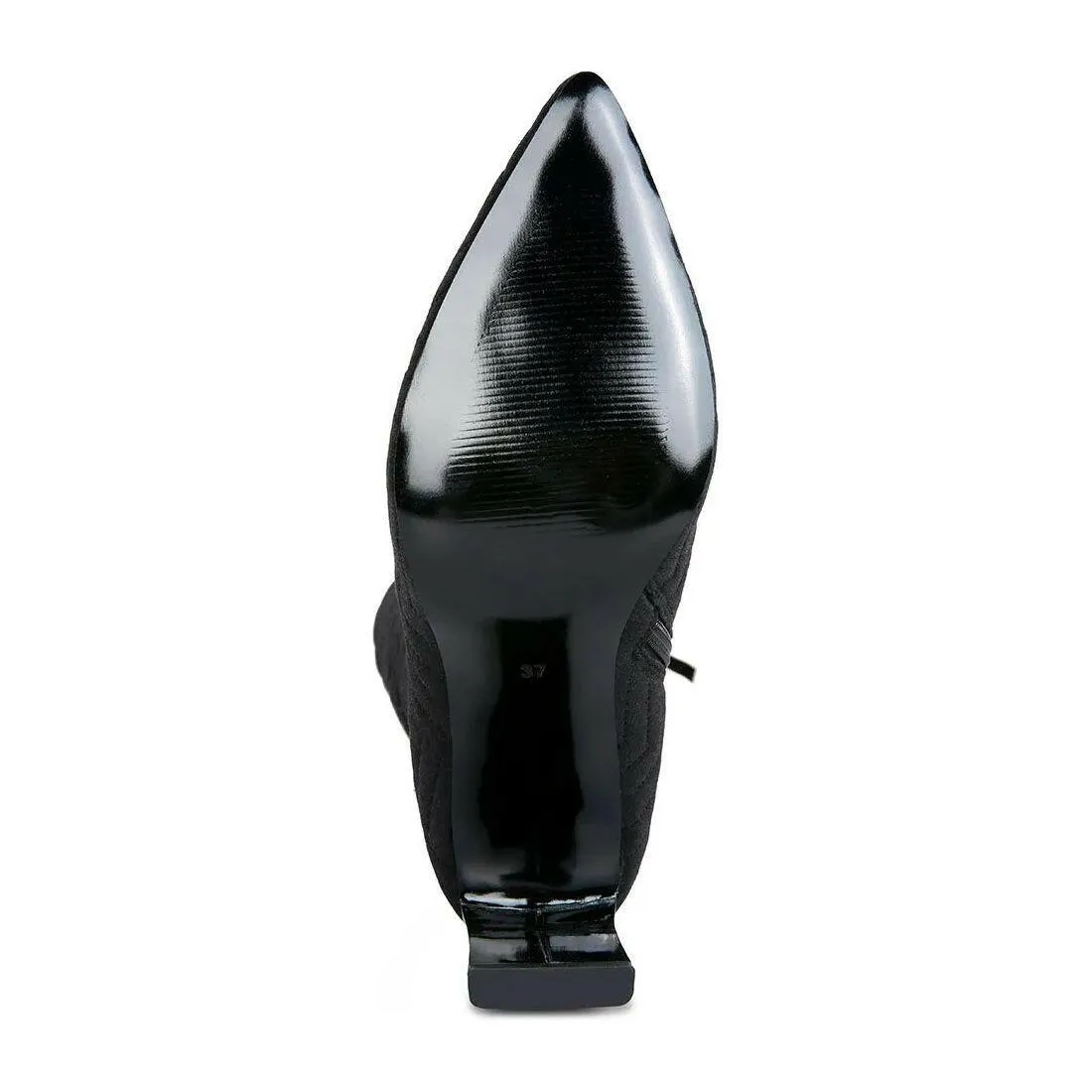 Prinkles Quilted Italian Block Heel Calf Boots