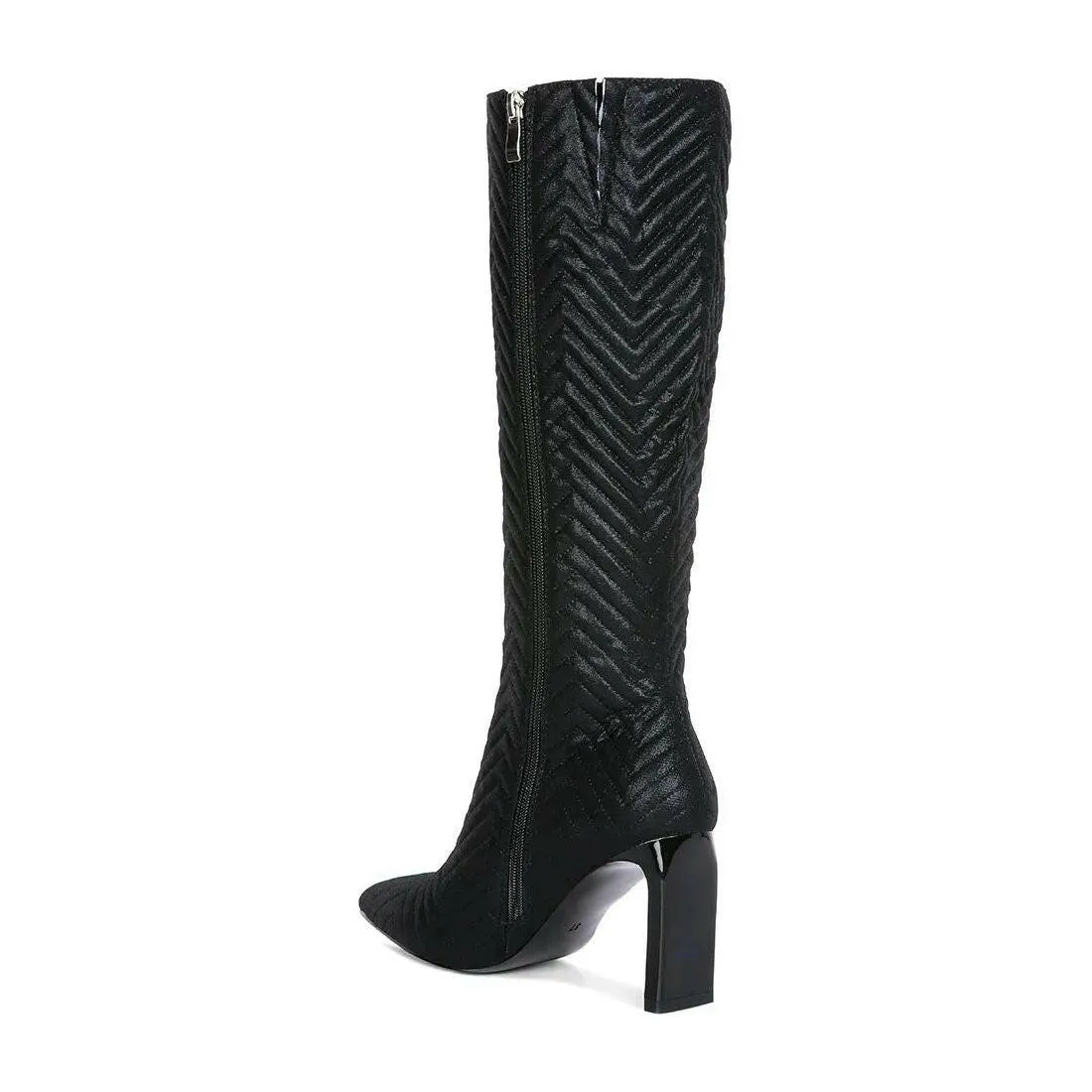 Prinkles Quilted Italian Block Heel Calf Boots
