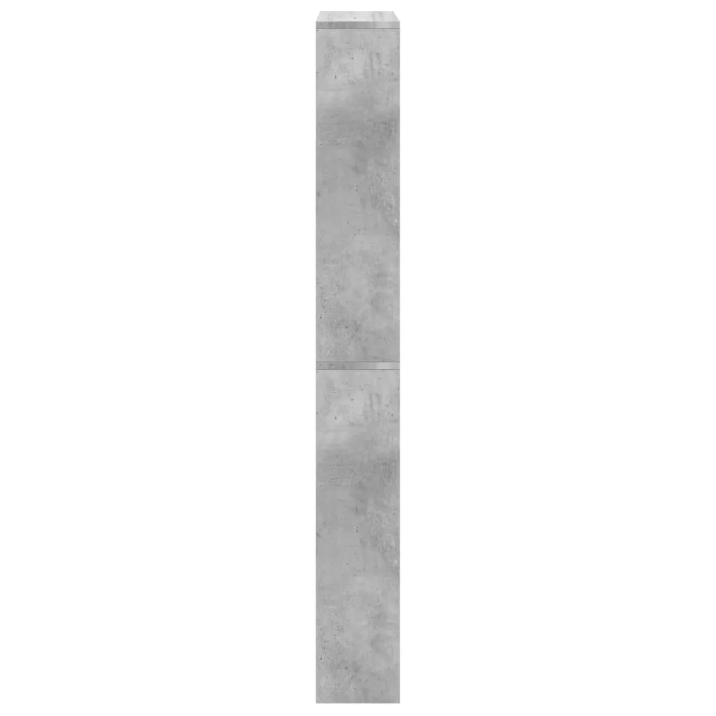 Shoe Cabinet with Mirror 4-Layer Concrete Grey 63x17x134 cm
