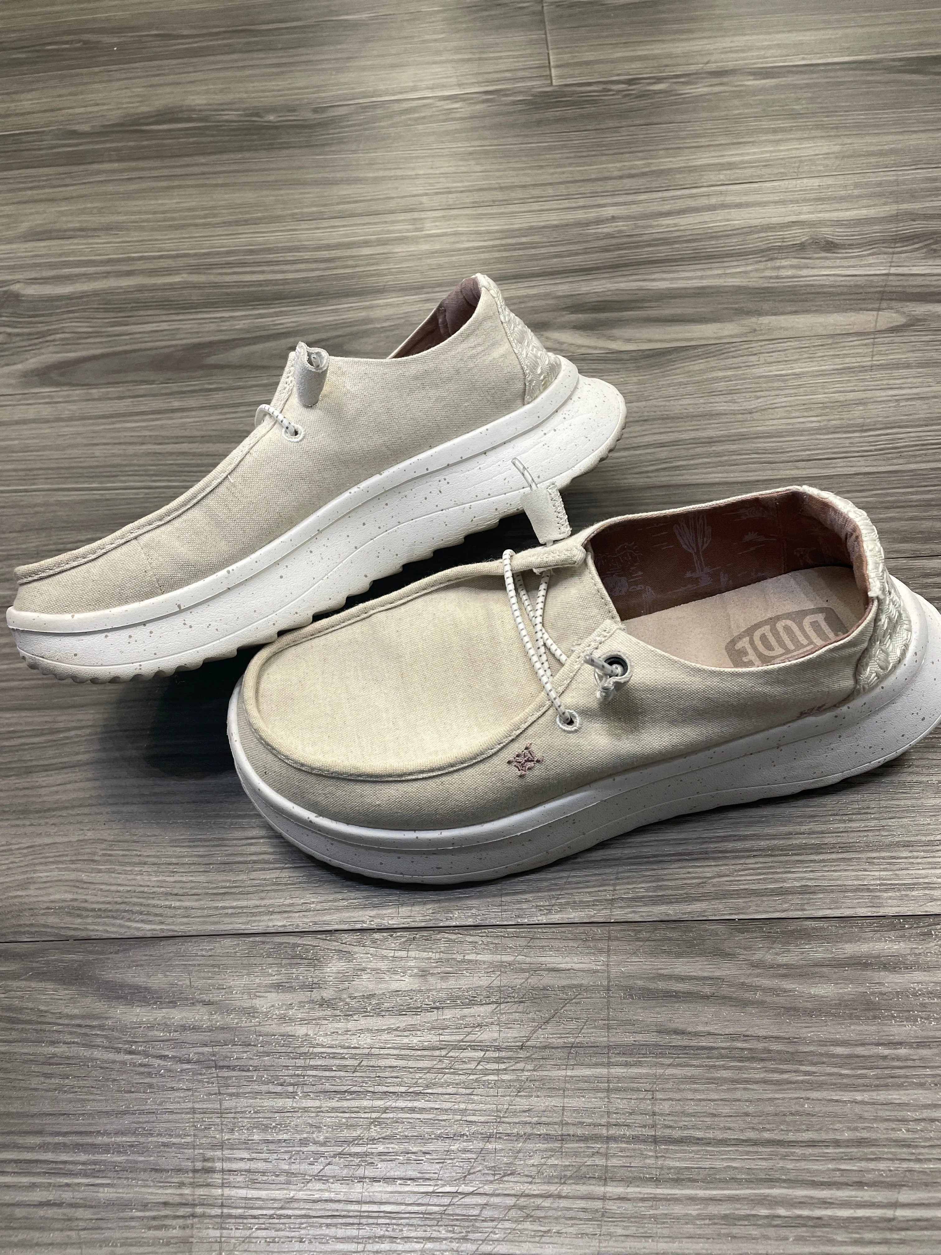 Shoes Sneakers Platform By Hey Dude In Cream, Size: 11