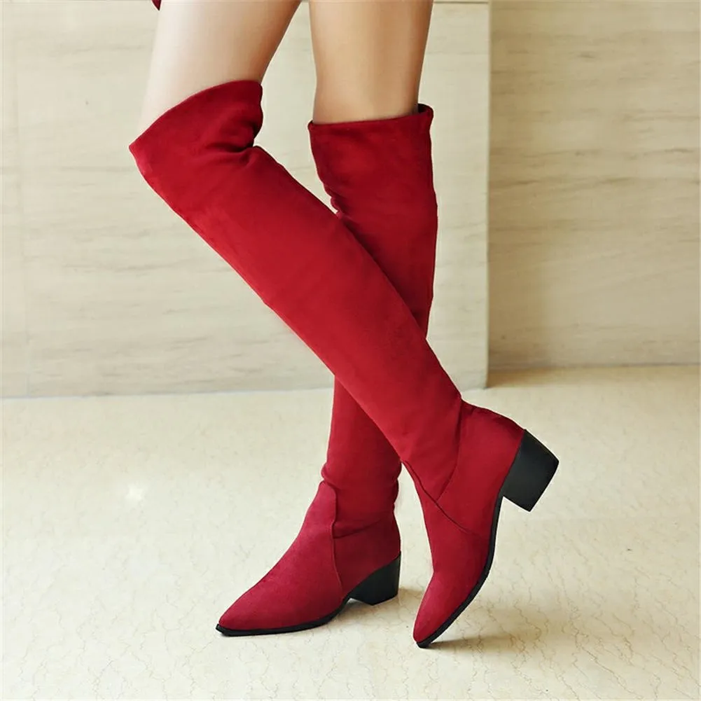 stretch cloth over the knee Boots Slip On