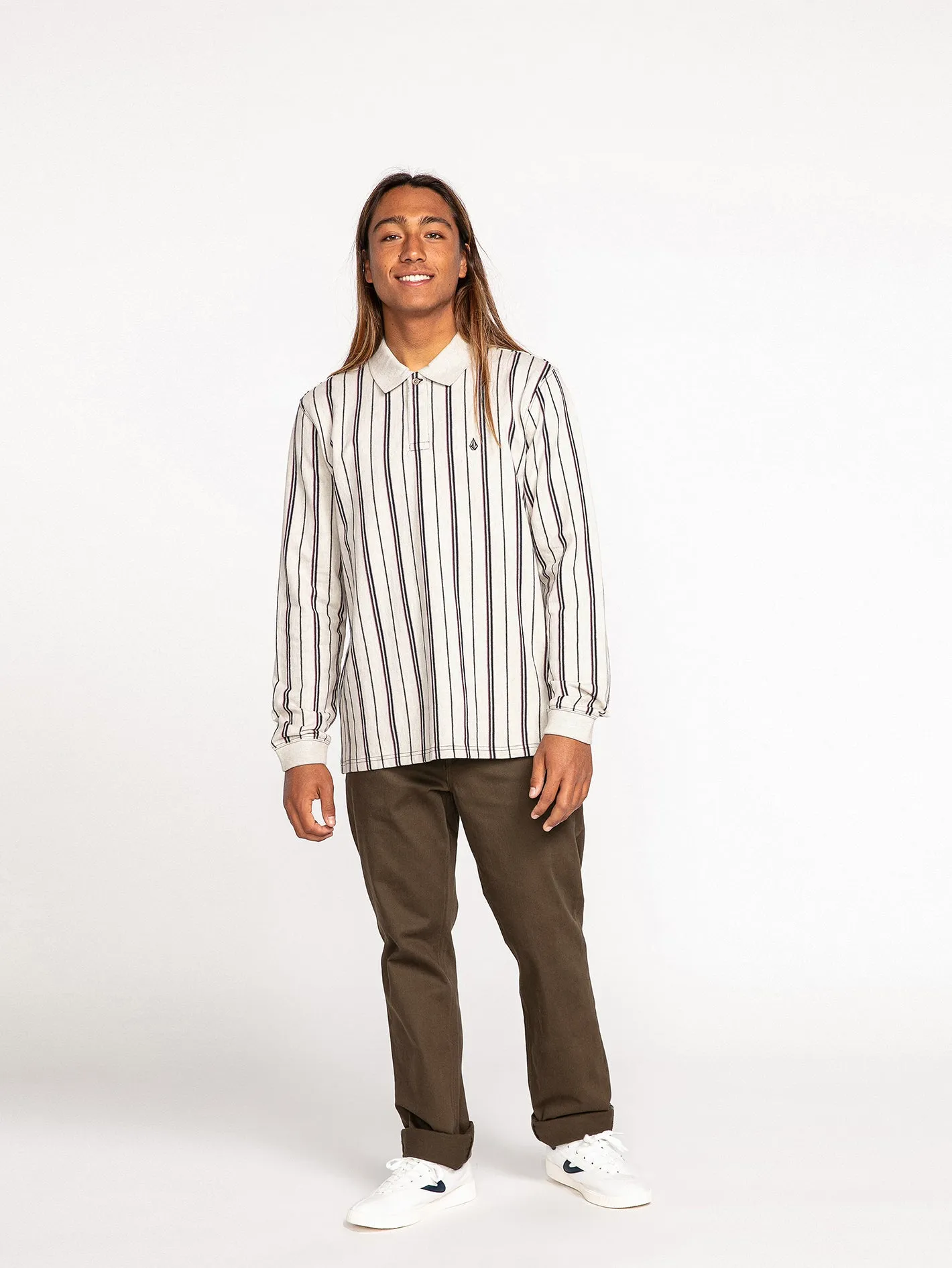 Sumpter Long Sleeve Polo - White Flash